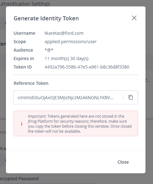 JFrog Access Token