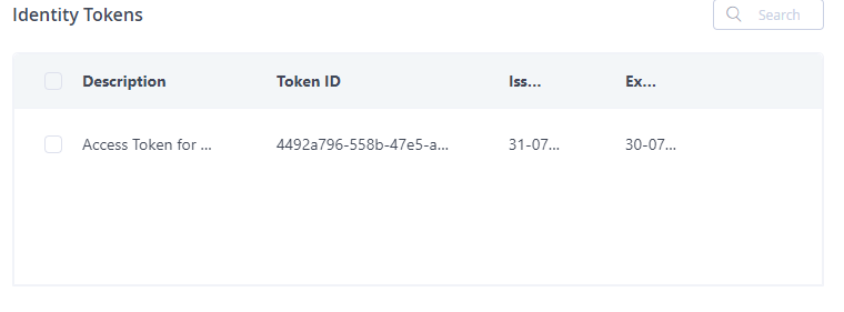 JFrog Access Token List