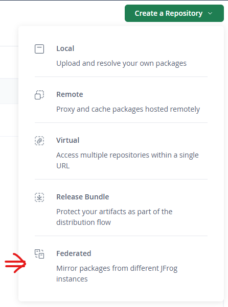 Create a new repository as federated