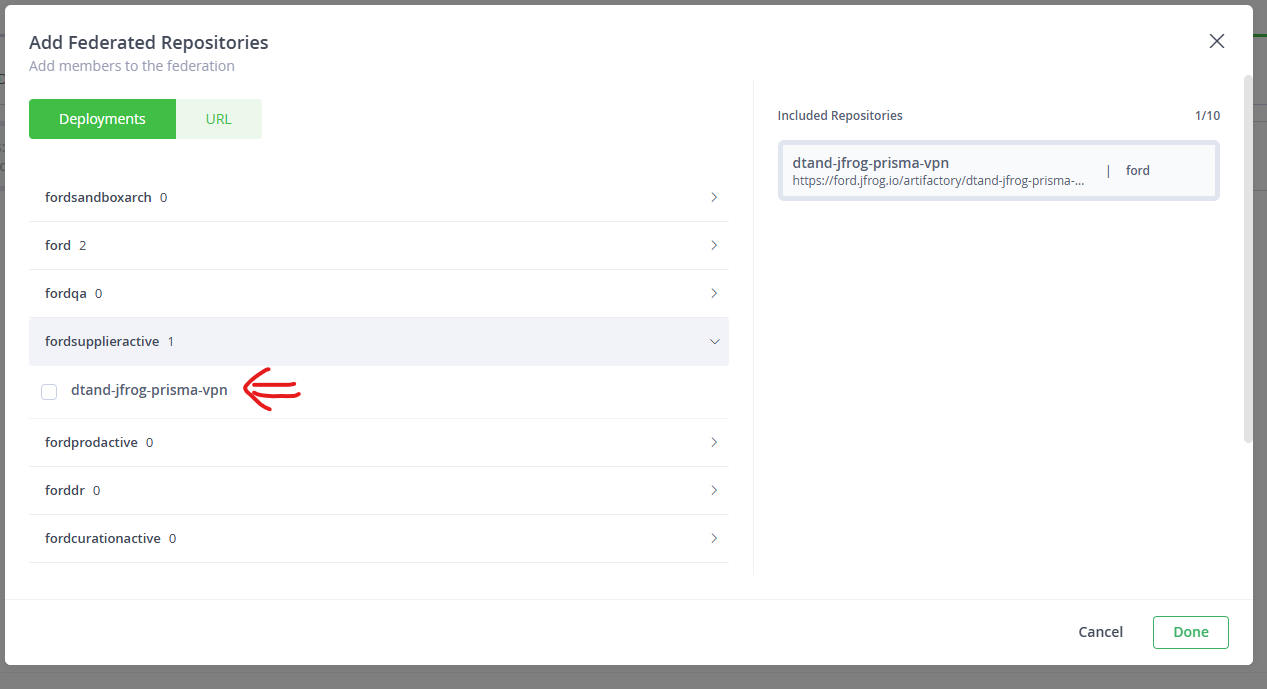 Add an existing repo to federation