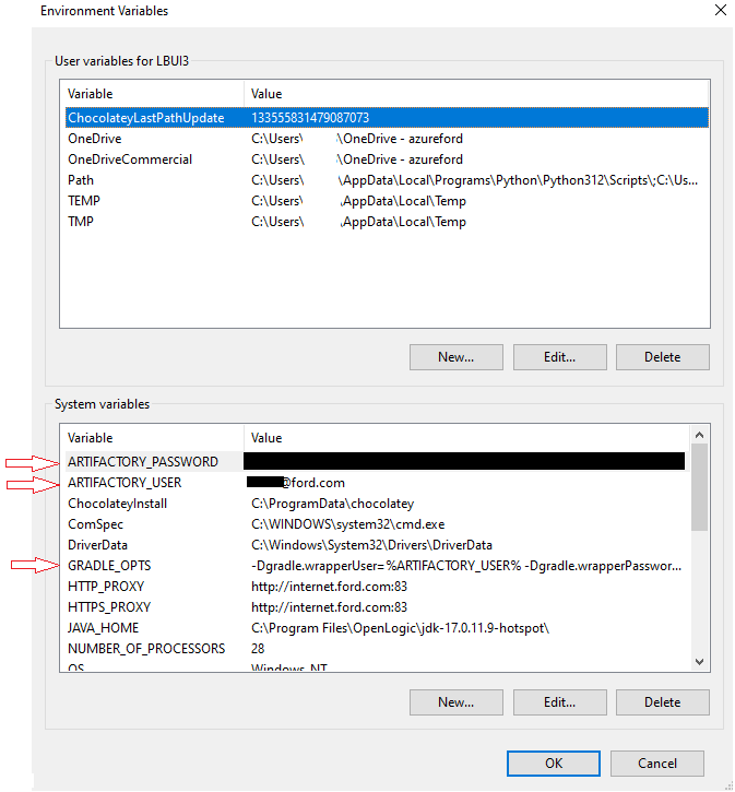 JFrog ENV VAR (windows)
